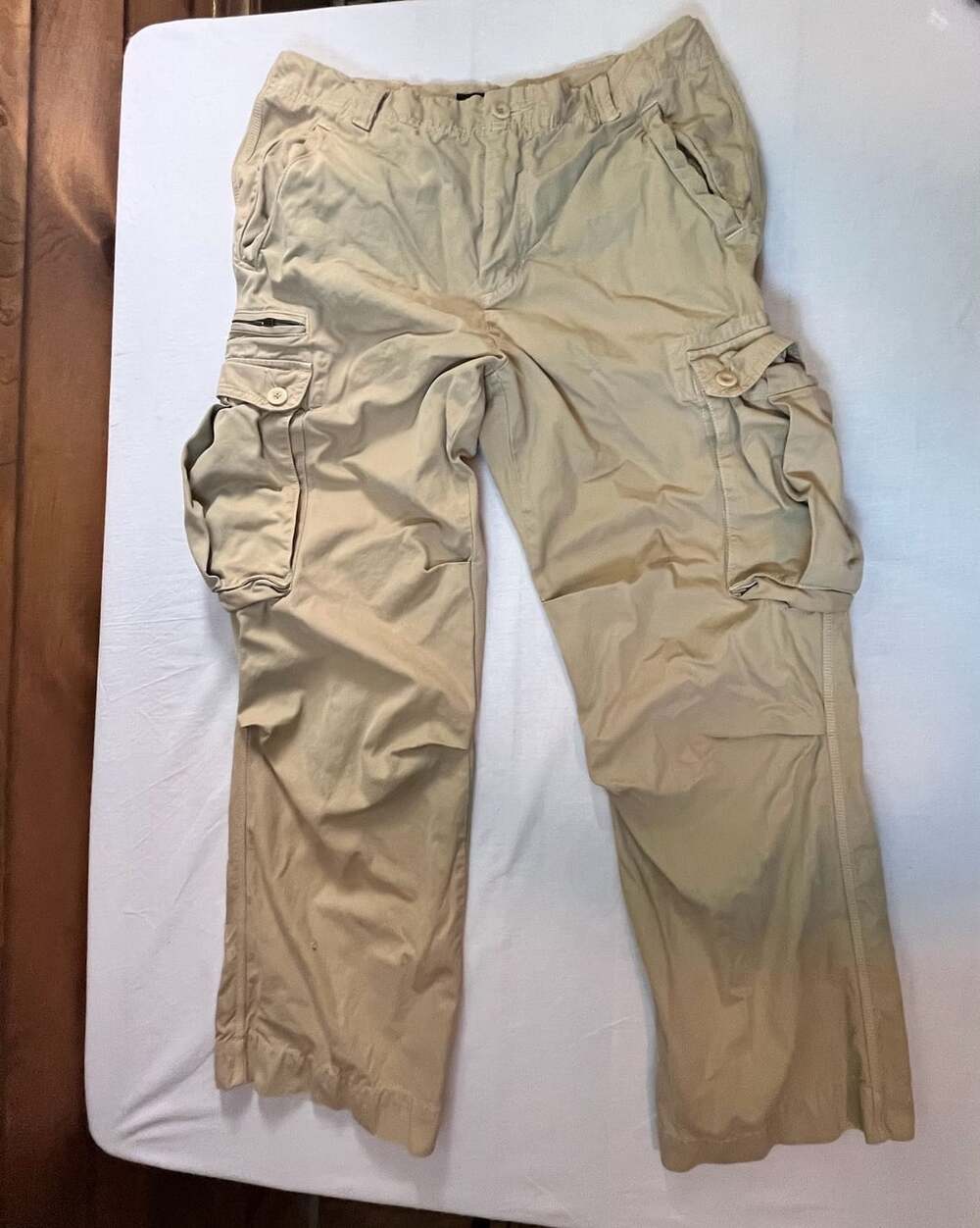 Banana Republic Heritage Cargo Pants Men's 33x32 Beige Multi-Pocket Cotton y2k
